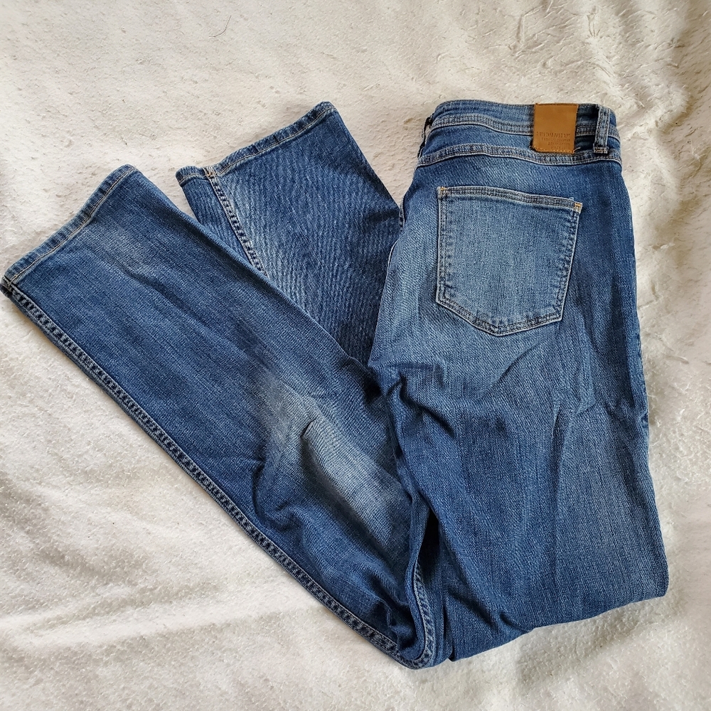 Zara Z1975 Distressed Boot Cut Jeans, Sz 10